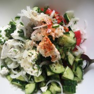 Салат овощной с сыром «Филадельфия»