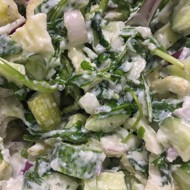 Салат с фенхелем, рукколой и сыром рикотта