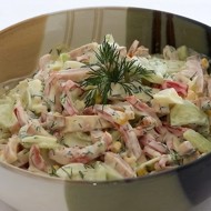 Салат с яйцом и ветчиной