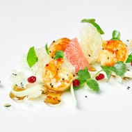 Салат с помело и креветками