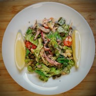 Салат с телячьим сердцем и грибами «Сердцеед»