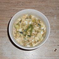 Салат с зеленым горохом и курицей