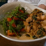 Севанская форель с булгуром и шпинатом