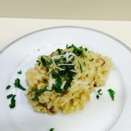 Шафрановое ризотто с белыми грибами