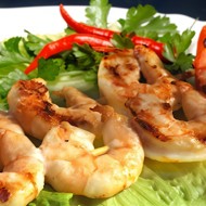 Шашлык из тигровых креветок