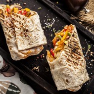 Шаурма с вешенками и красной фасолью