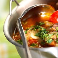 Щи рыбные с орехами