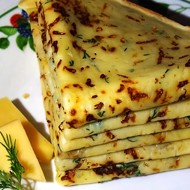 Сырные блины с укропом