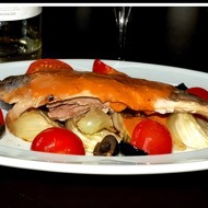 Скумбрия с апельсиновым соусом ромеско