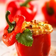 Сладкие перцы фаршированные полентой и сыром