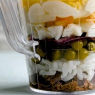 Слоеный оливье с рисом