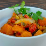 Соте из тыквы и баклажана