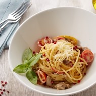 Спагетти карбонара с телятиной