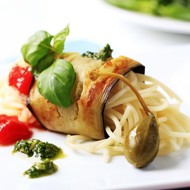 Спагетти с баклажанами