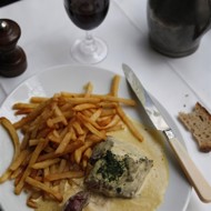 Стейк с горчичным соусом и сливочным картофелем