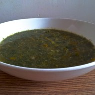 Суп из яблок с луком-пореем