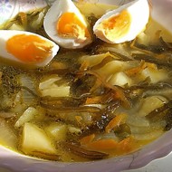 Суп из морской капусты с яйцом