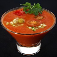 Суп из помидоров и огурцов