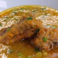 Суп из тыквы и гороха со свининой