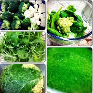 Суп пюре из брокколи, корня сельдерея и салатной зелени