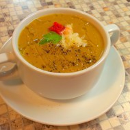 Суп-пюре из запеченных баклажанов