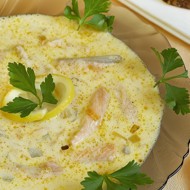 Суп с лососем на кокосовом молоке