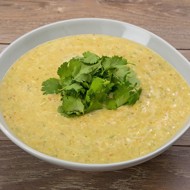 Суп с миндалем и стручковой фасолью