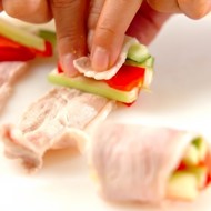 Свиные рулетики с овощами