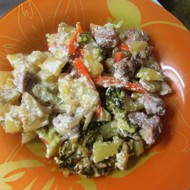 Свинина с овощами в горшочках