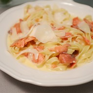 Тальятелле с лососем и виски