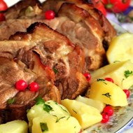 Телятина с картофелем и грибами