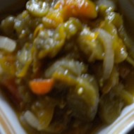 Теплый салат из зеленых помидоров