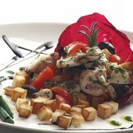 Теплый салат с осьминогом