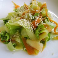 Теплые тальятелли из овощей