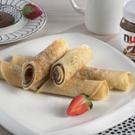 Толстые блины на дрожжах с нутеллой