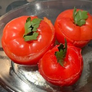 Томаты, запеченные с полентой