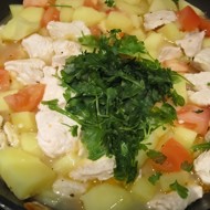 Тушеная индейка с овощами