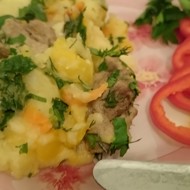 Тушеный картофель с тыквой