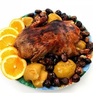 Утка с апельсинами и жареными каштанами