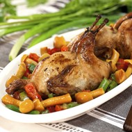 Запеченная перепелка с каштанами