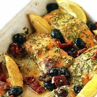 Запеченный лосось с песто