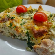 Запеканка из семги и брокколи