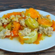 Запеканка из тыквы и кабачка с куриным фаршем