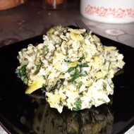 Зеленое ризотто с цукини