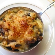 Жюльен из мидий с креветками и грибами