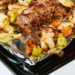 Баранина с горчицей и анчоусами