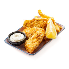 Фиш-энд-чипс из пикши в аэрогриле