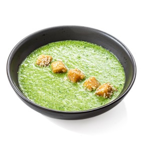 Холодный огуречный суп с хрустящим тофу