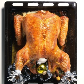 Индейка с каштанами и грюйером