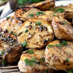 Картофель гриль с горчичным соусом